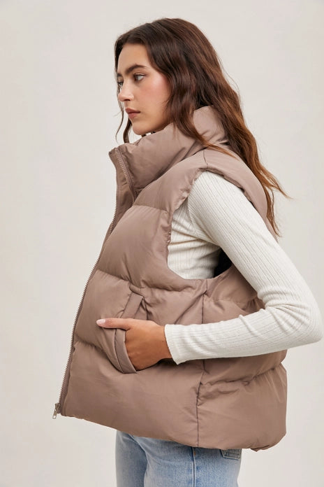 The Ellie - Mushroom Puffer Vest – Cheyenne Ranch Boutique, LLC
