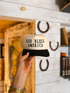 God Bless America Hat - Black/Natural