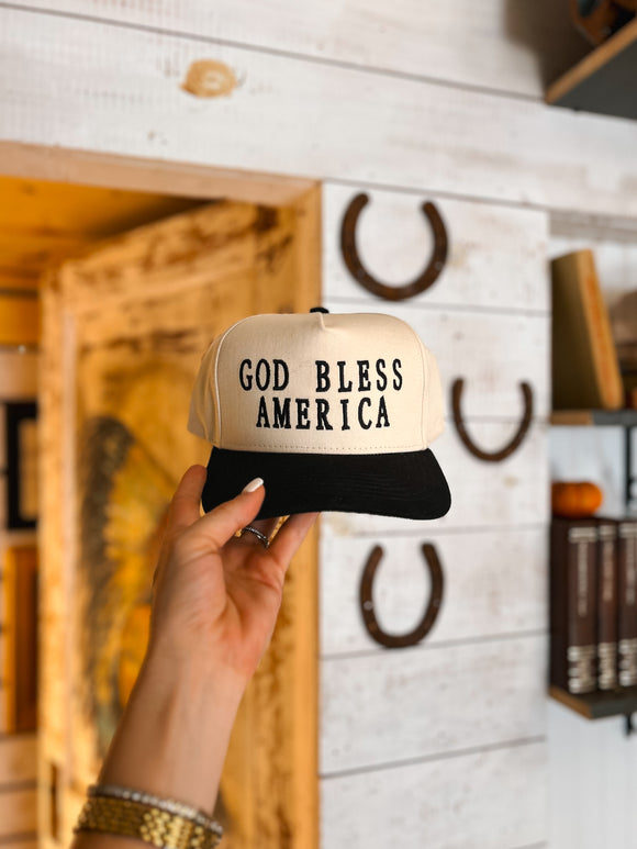 God Bless America Hat - Black/Natural