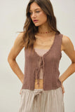 Mocha Crochet Knit Vest