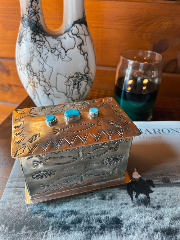 J. Alexander 3 Stone Stamped Feathers Box