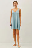 Ribbed Knit Tank Dress - Sea Foam