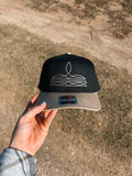 Boot Stitch Hat (Black & Natural)