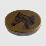 Brass Horse Head Pill Box