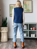 The Denim Quilted Front Tie Vest