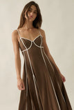 The Hera - Piping Trimmed Godet Cami Dress