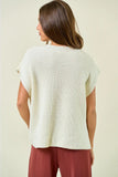 Ribbed Horeshoe Sweater Vest - Cream