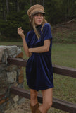 The Natalie - Royal Blue Velvet Mini Dress