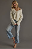 Cropped Knit Button Down Cardigan - Ivory