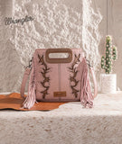 Wrangler Pink Top Handle Fringe Tote Bag