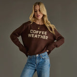 Dark Brown Coffee Weather Sweater