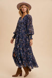 The Rory - Velvet Floral Maxi Dress