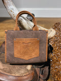 Wrangler Small Buckle Tote (Coffee, Dusty Blue & Black)