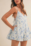 The Ivy - Floral Cotton Twill Flared Romper