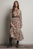 Mocha Zebra Print Maxi Dress