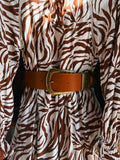 The Greer - Brown Wide Statement Buckle Belt
