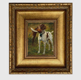 Framed English Pointer with Pheasant Painting