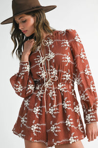 The Rory - Floral Embroidered Romper