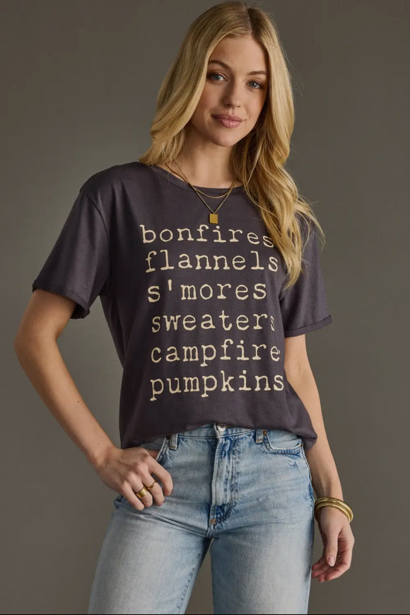 Autumn List Tee - Charcoal
