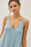 Ribbed Knit Tank Dress - Sea Foam