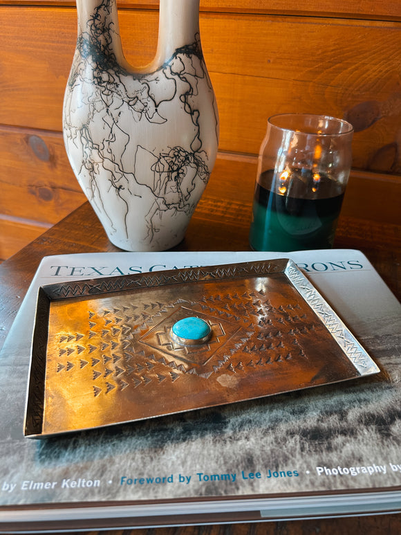 J. Alexander Stamped Tray w/ Turquoise