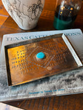 J. Alexander Stamped Tray w/ Turquoise