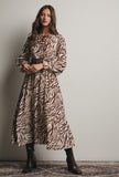 Mocha Zebra Print Maxi Dress