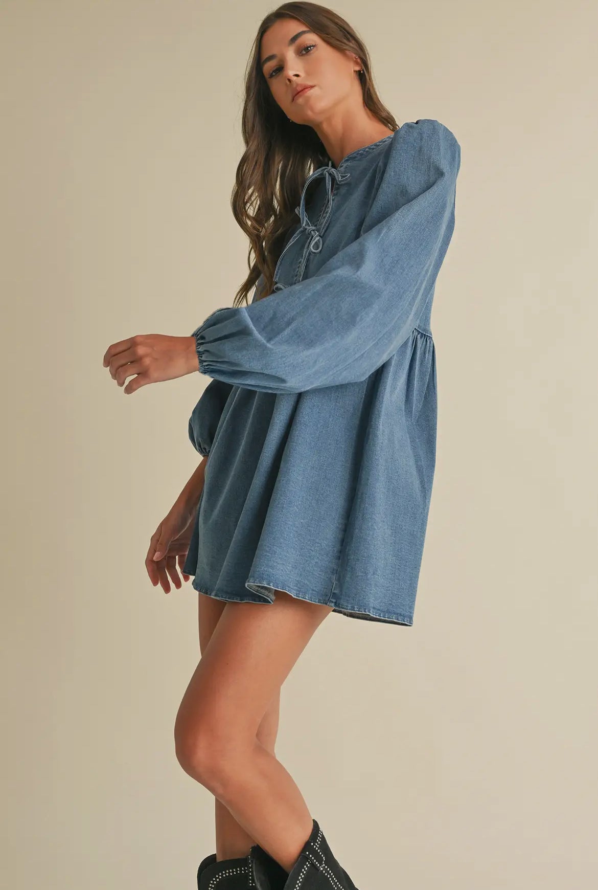 denim bow dress Denim Bow Mini Dress – Cheyenne Ranch Boutique, LLC