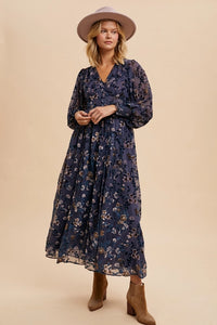 The Rory - Velvet Floral Maxi Dress