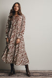 Mocha Zebra Print Maxi Dress