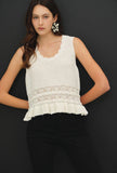 Ruffled Crochet Textured Knit Tank