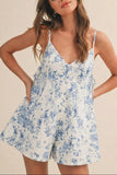 The Ivy - Floral Cotton Twill Flared Romper