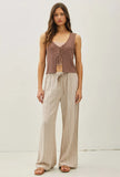 Mocha Crochet Knit Vest