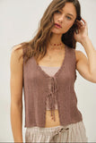 Mocha Crochet Knit Vest