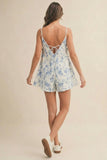 The Ivy - Floral Cotton Twill Flared Romper