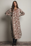 Mocha Zebra Print Maxi Dress