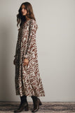 Mocha Zebra Print Maxi Dress