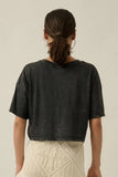 Painted Horses Vintage Washed Cropped Tee - Vintage Black