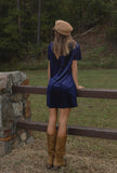 The Natalie - Royal Blue Velvet Mini Dress