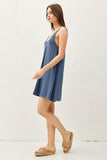 The Ribbed V neck Sunday Dress (Sage/Denim)