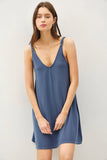 The Ribbed V neck Sunday Dress (Sage/Denim)