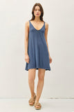 The Ribbed V neck Sunday Dress (Sage/Denim)