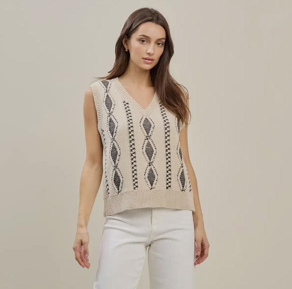 Diamond Knit Sweater Vest