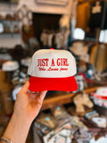 Just a Girl Who Loves Jesus Trucker Hat (Black/Natural & Red)