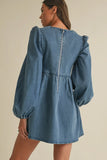 Denim Bow Mini Dress