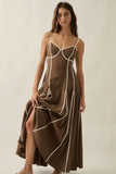 The Hera - Piping Trimmed Godet Cami Dress