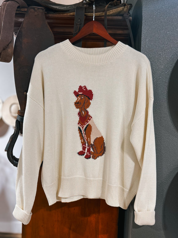 The Cowboy Dog Knitted Sweater - Cream