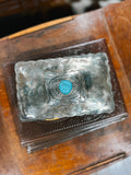 Stamped Rectangular Concho Box with Turquoise