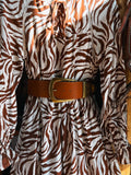 The Greer - Brown Wide Statement Buckle Belt