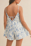 The Ivy - Floral Cotton Twill Flared Romper